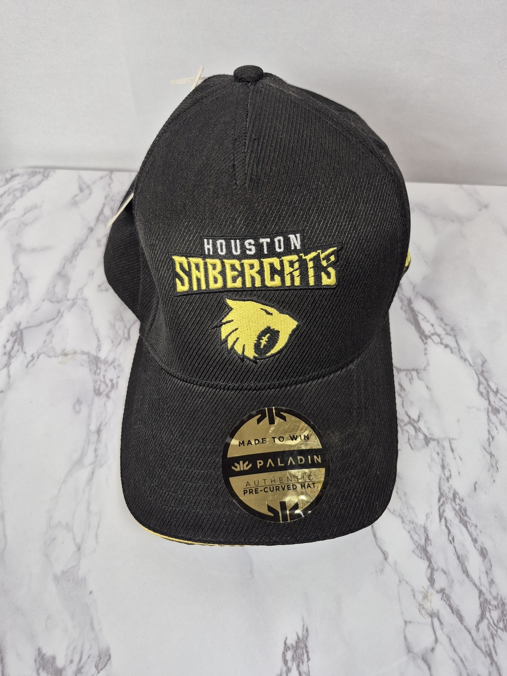Houston Sabercats Black & Yellow Embroidered Team Cap by